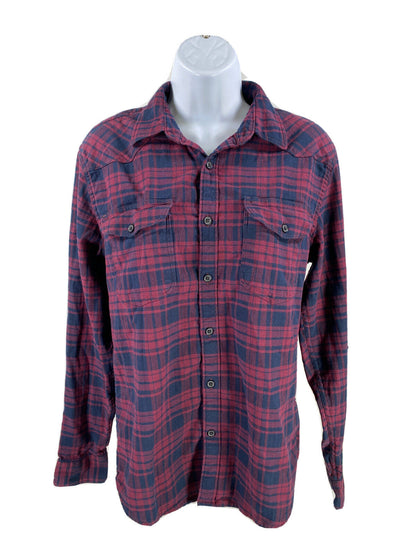 Lucky Brand Women's Red Plaid Saturday Stretch Button Up Shirt Sz S