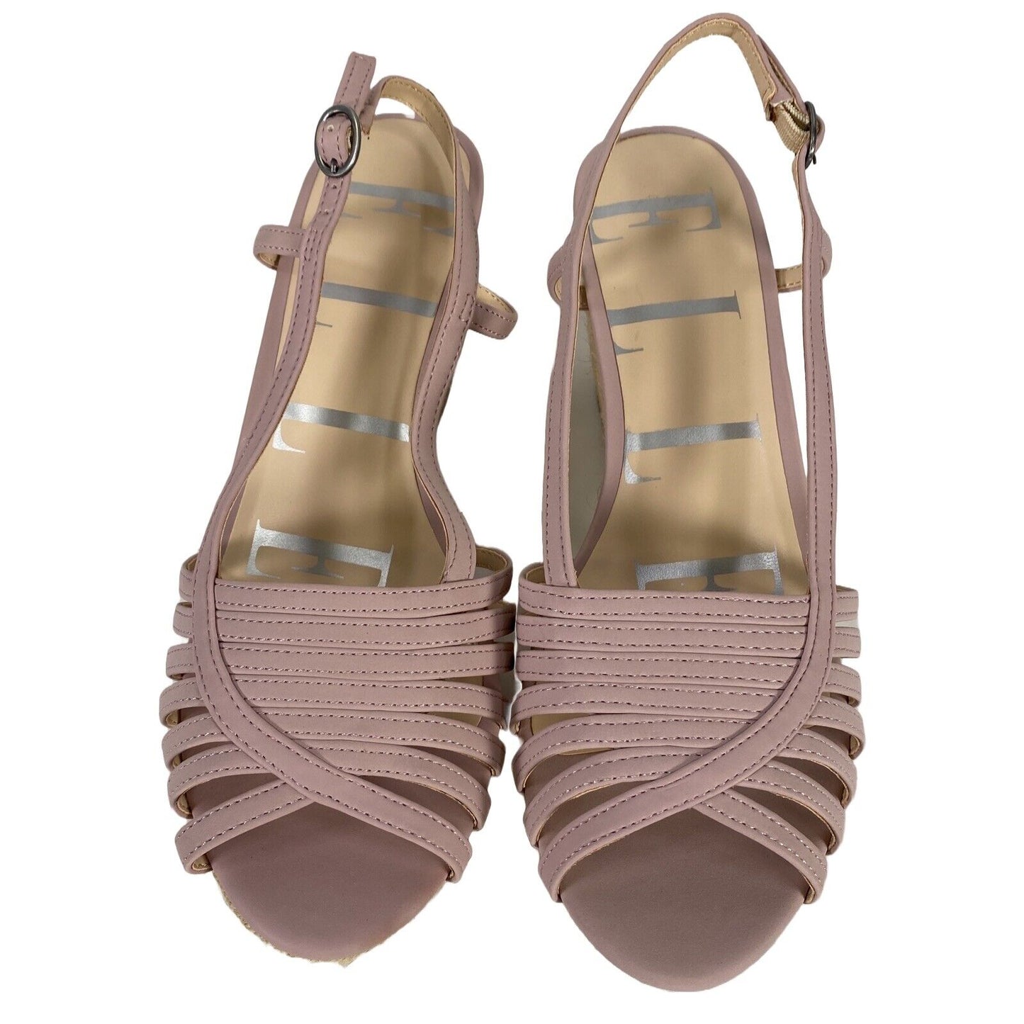 NEW Elle Women's Purple Synthetic Rope Wrapped Wedge Sandals - 8.5