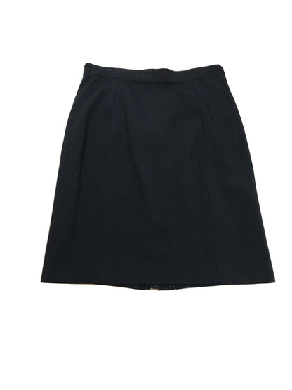Ann Taylor Women's Black Zip Back Elastic Waist Pencil Straight Skirt - 8