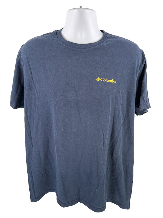 Columbia Camiseta de manga corta con gráfico Basecamp Blonde azul para hombre - XL