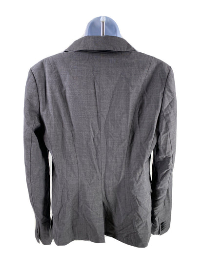 Ann Taylor Women's Gray Charcoal Lined 1-Button Blazer Jacket - 8