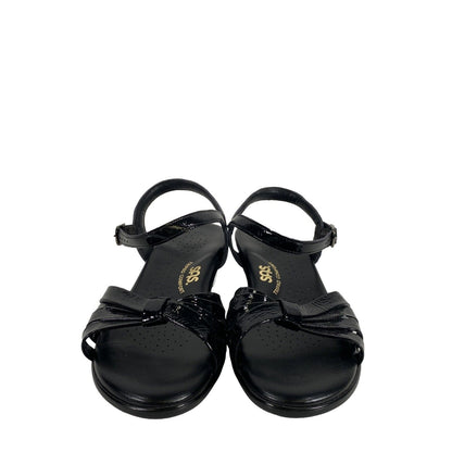 SAS Women's Black Patent Slingback Wedge Sandals - 8