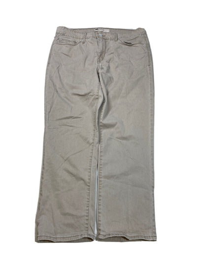 Levis Women's Beige Mid Rise Cropped Skinny Khaki Pants - 12