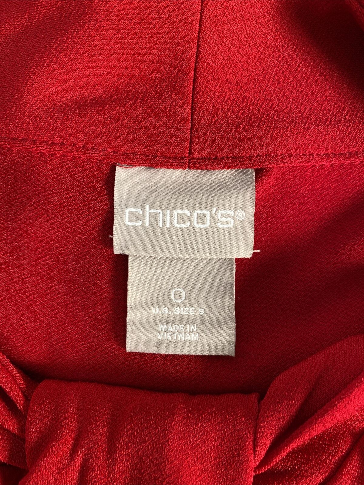 Chico's Chemisier rouge stretch sans manches pour femme Sz 0/US S