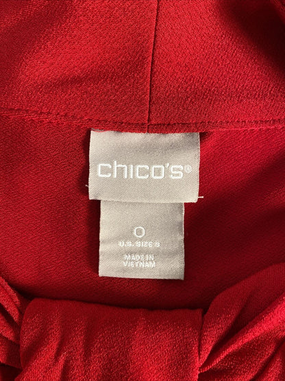 Chico's Chemisier rouge stretch sans manches pour femme Sz 0/US S