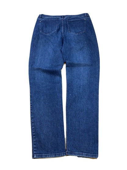 J. Jill Women's Dark Wash Denim Slim Boyfriend Straight Jeans - Tall 12