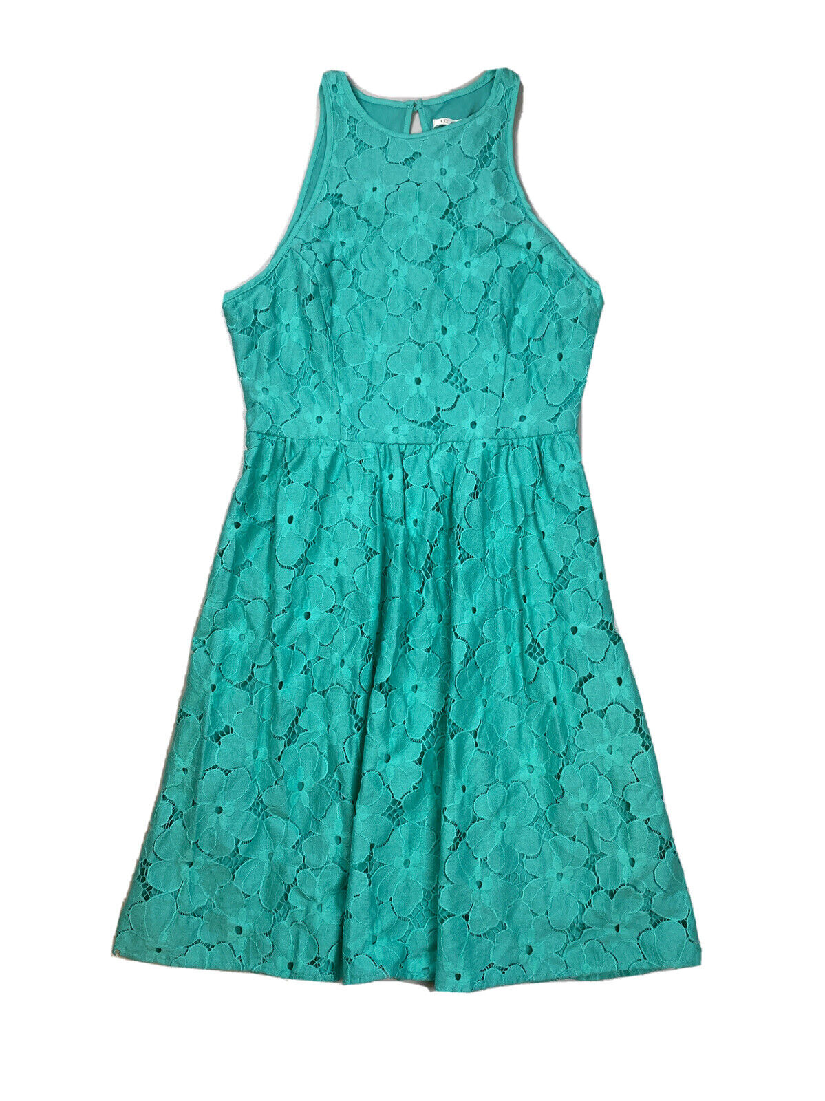 NEW Lauren Conrad Women's Blue Lace Sleeveless A-Line Dress - 2
