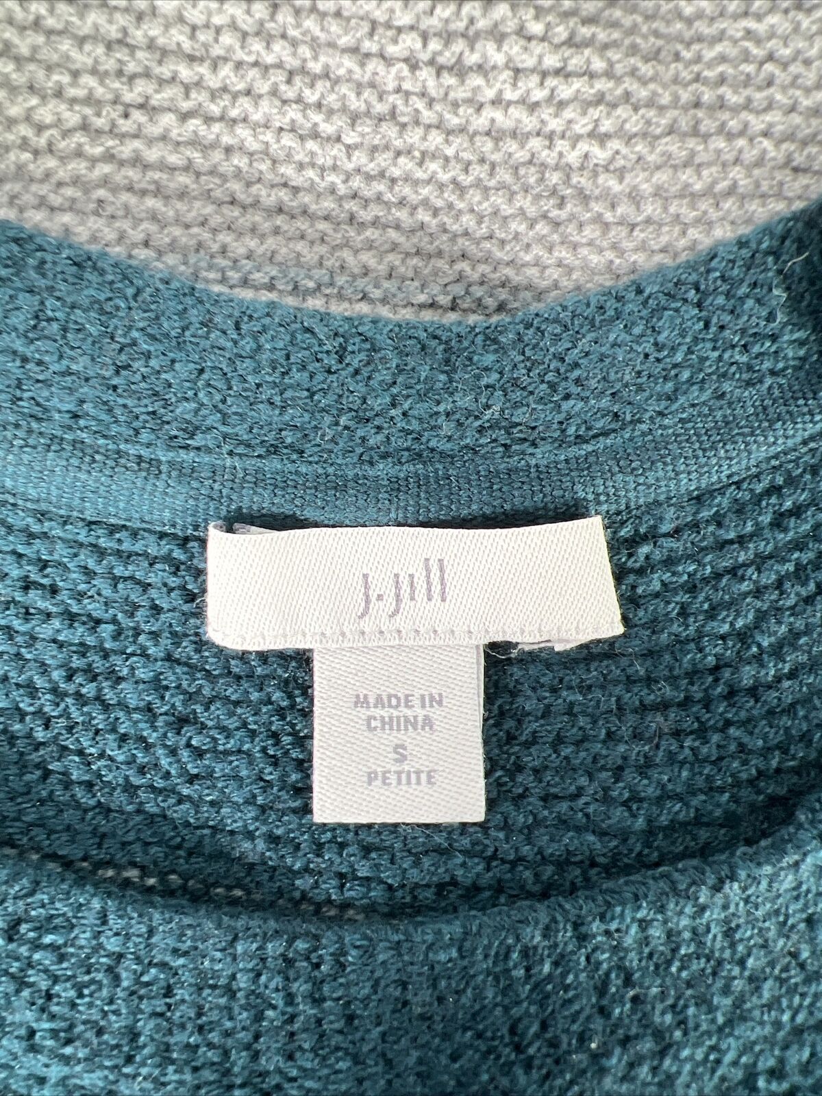 J. Jill Women's Blue Ombre Long Sleeve Crewneck Knit Sweater - Petite S