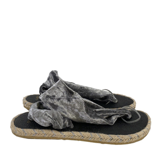 Nalho Sandalias de alpargata de tela de terciopelo gris para mujer - 39/US 9