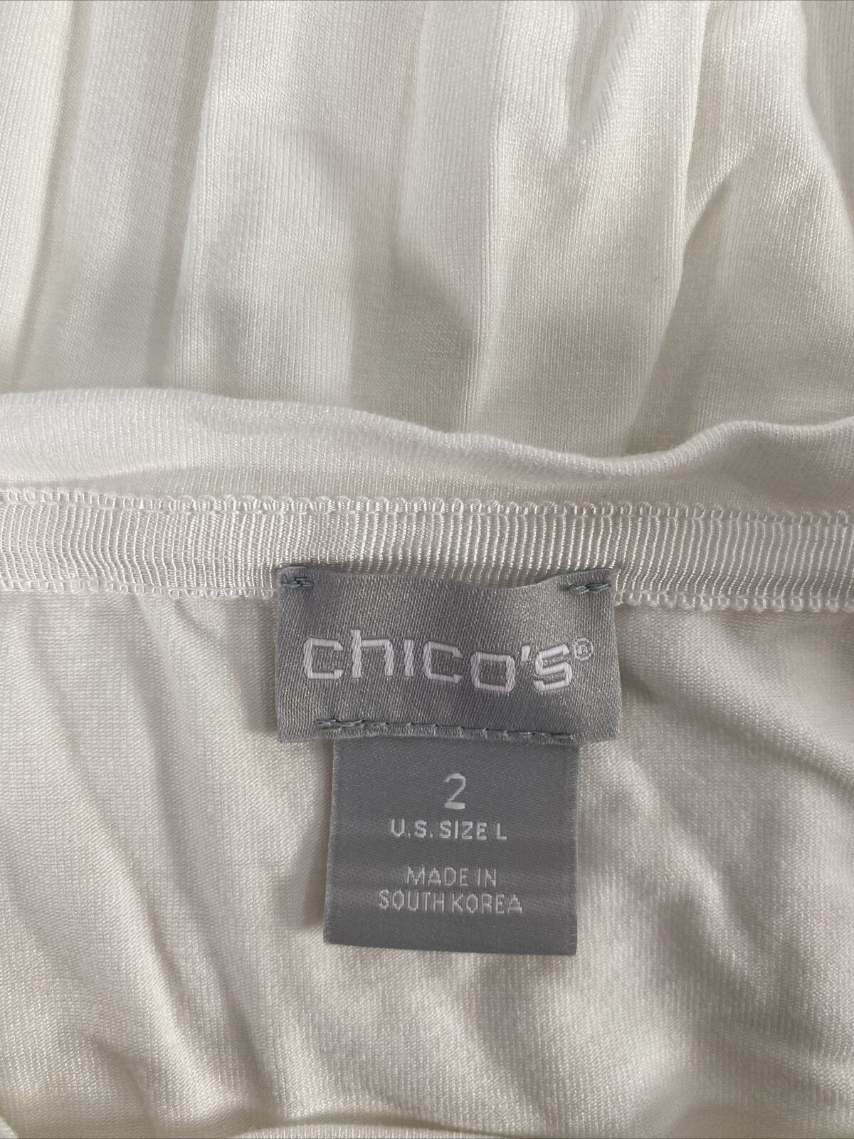 Chico's Camiseta de manga corta blanca Flutter para mujer - L