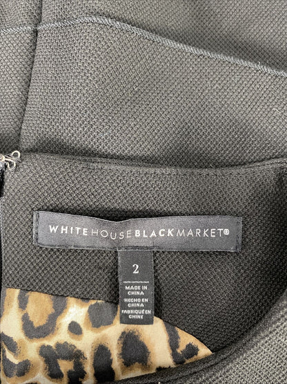 White House Black Market Women's Black Sleeveless Peplum Blouse - 2