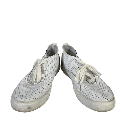Keds Zapatillas de deporte con cordones de cuero perforado blanco para mujer - 7