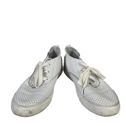 Keds Women's White Perforated Leather Lace Up Sneakers - 7