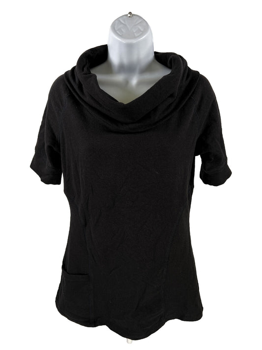 Athleta Women's Black Coronada Short Sleeve Cowl Neck Sweater - S