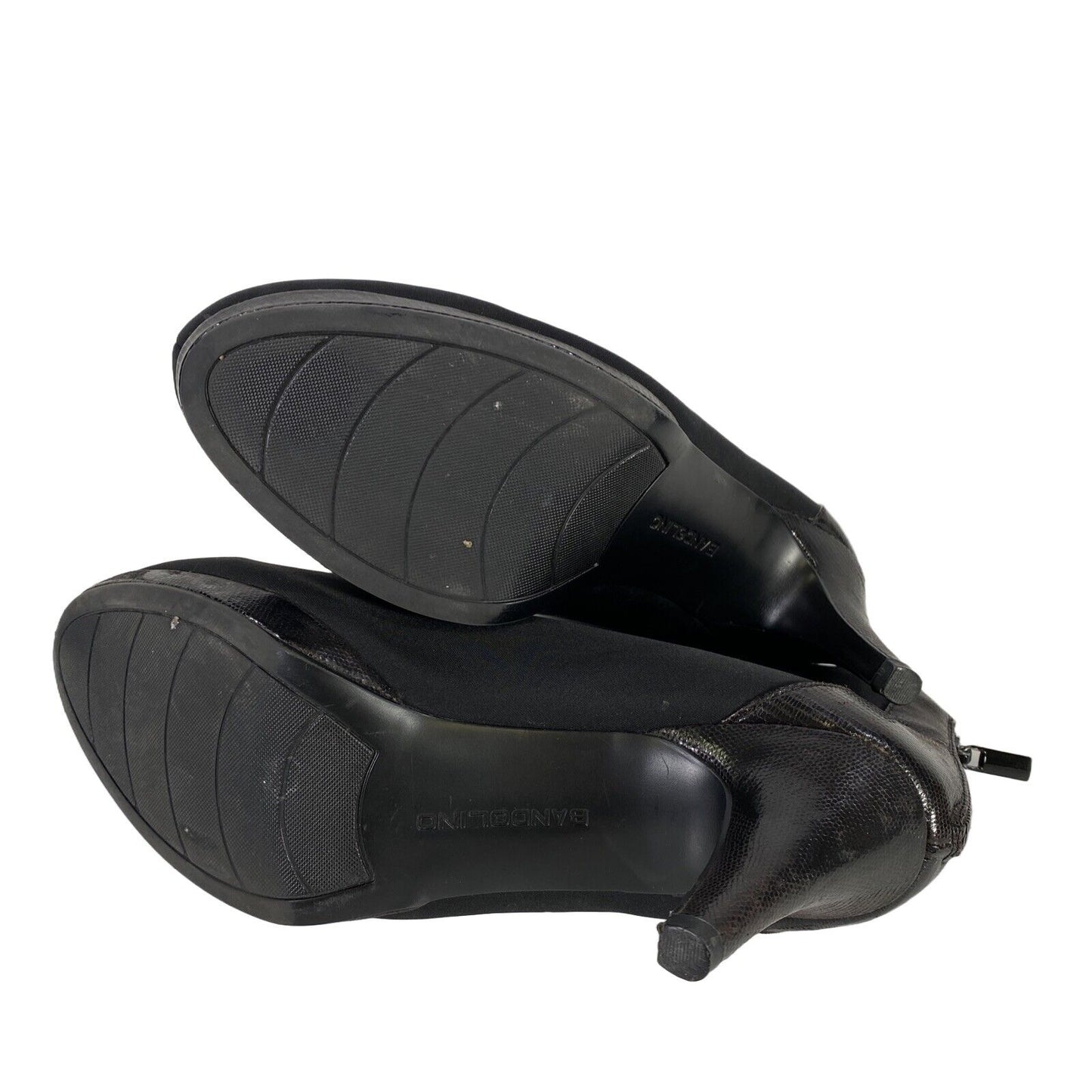 Bandolino Women's Black Fabric Back Zip Ankle Bootie Heels - 9.5 M