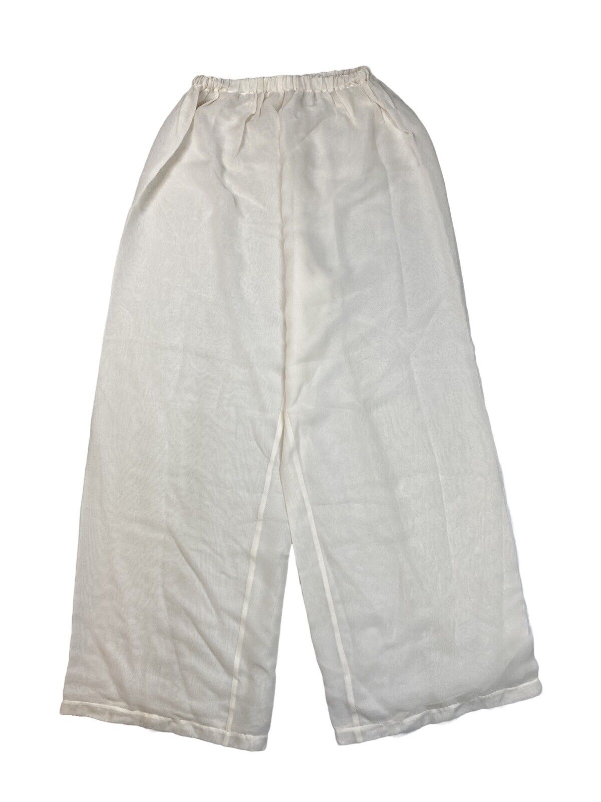Fred Hayman Women's White 100% Silk Sheer Loose Fit Pants - L