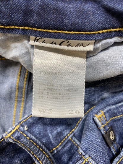 KanCan Jeans de mezclilla elásticos ajustados desgastados con lavado oscuro para mujer - 5