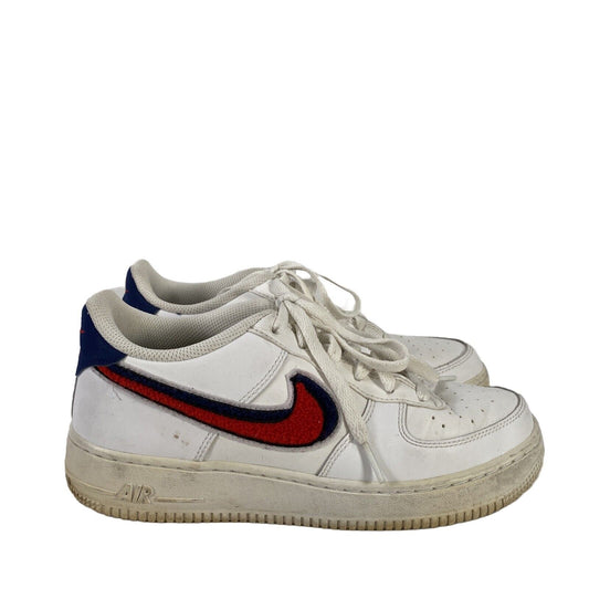 Zapatos Nike Air Force 1 Low de chenilla para jóvenes de cuero blanco AO3620 - 6,5 Y