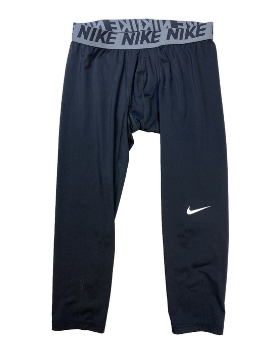 Nike Pantalones de entrenamiento con capa de compresión Dri-Fit negros para hombre - M