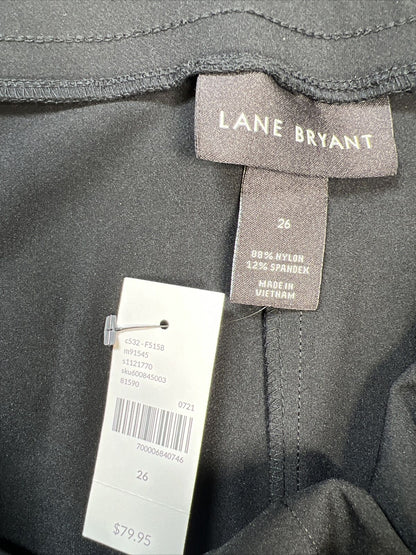 NUEVO Lane Bryant Pantalones tobilleros negros/blancos On The Go para mujer - 26 Plus