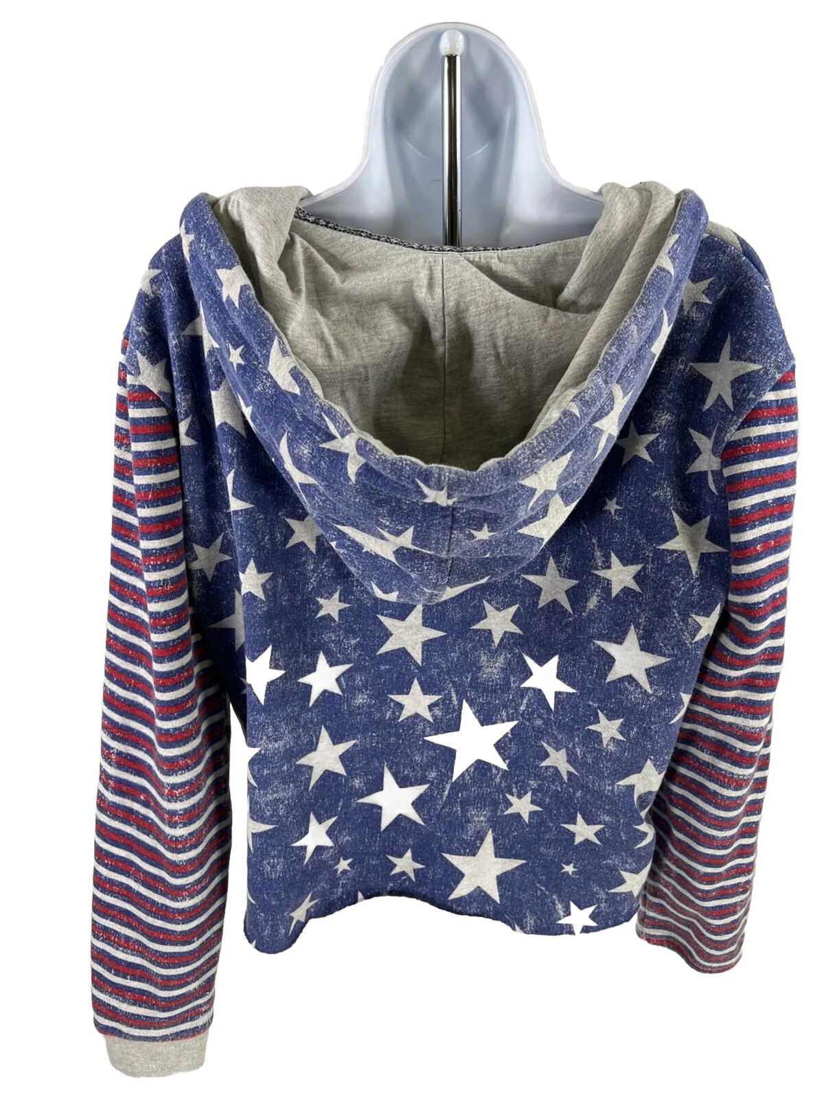 Roxy Sudadera con capucha y cuello en V con bandera estadounidense de EE. UU. para mujer - XS