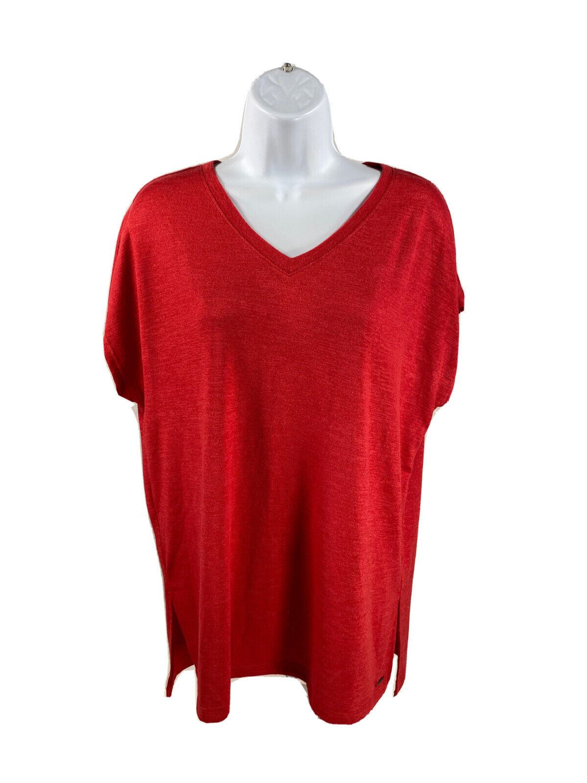 NEW Orvis Women's Red Cap Sleeve Tunic Knit Top Shirt - M