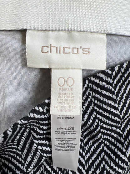Chico's Pantalones tobilleros negros para mujer - 00/US 2