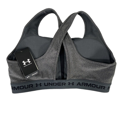 NEW Under Armour Women's Gray Crossback Mid Compression Sports Bra - XXL