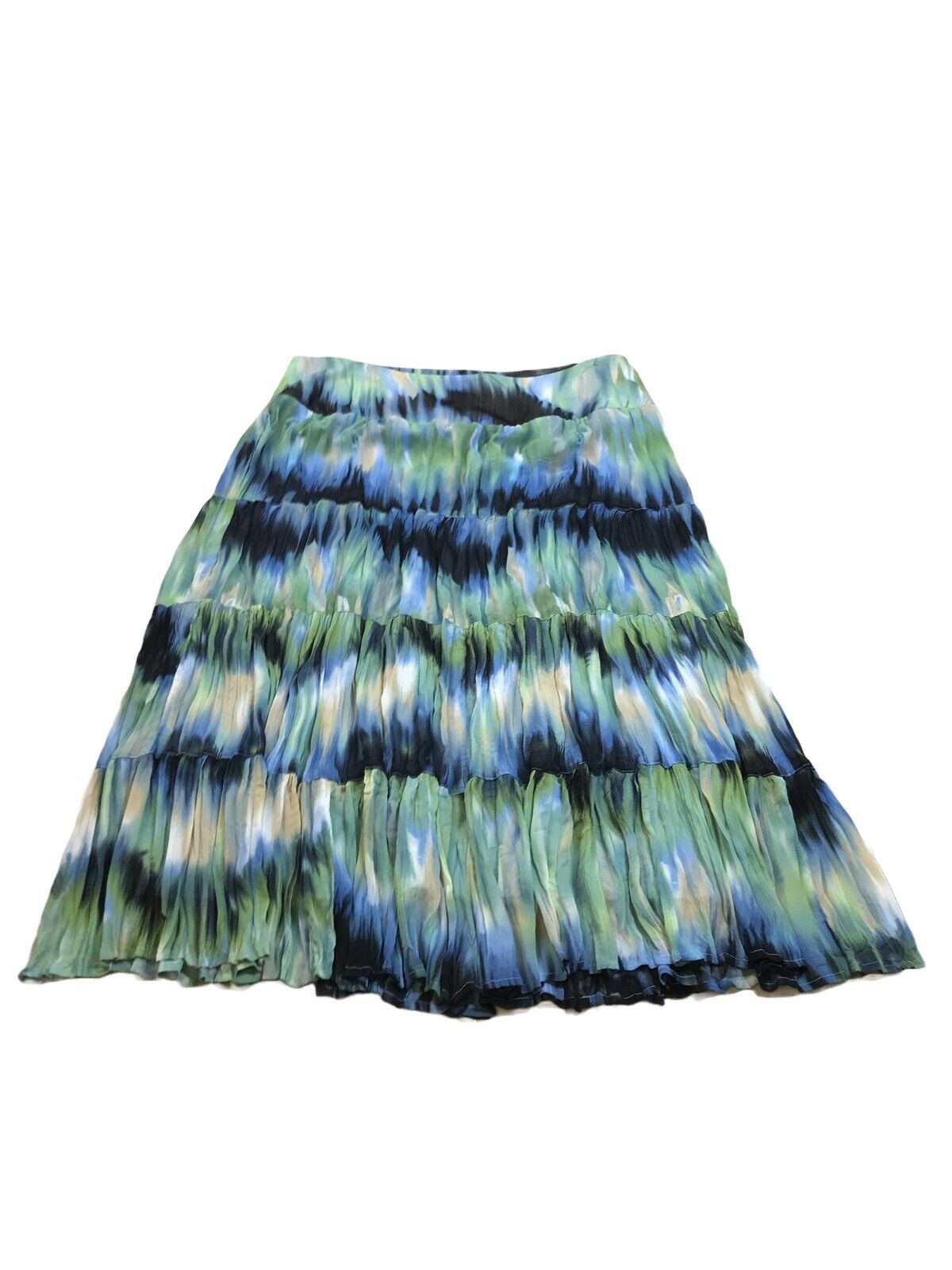 NEW Christopher and Banks Women's Blue/Green Flowy Midi Skirt - 12