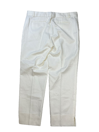 NEW Banana Republic Womens White/Ivory Textured Straight Dress Pants - 14