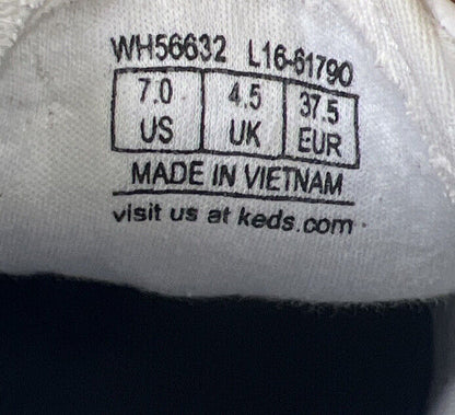 Keds Women's White Perforated Leather Lace Up Sneakers - 7