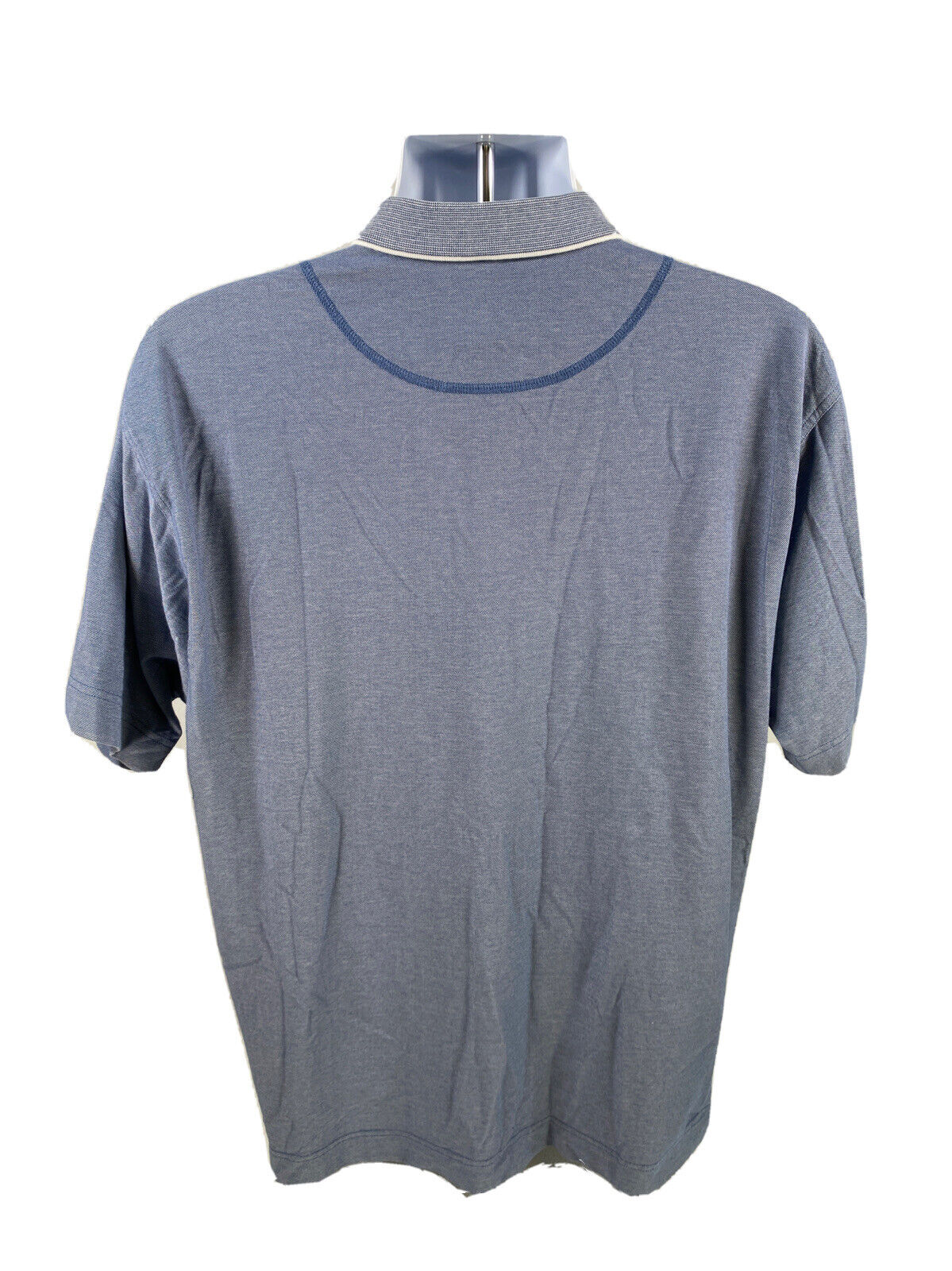 Cutter & Buck Mens Blue Quick Dry Short Sleeve Cotton Golf Polo Shirt - L
