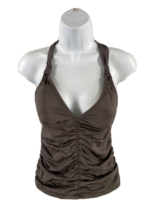 Athleta Women's Gray Aqualuxe Ruched Padded Tankini Swimsuit Top - XS