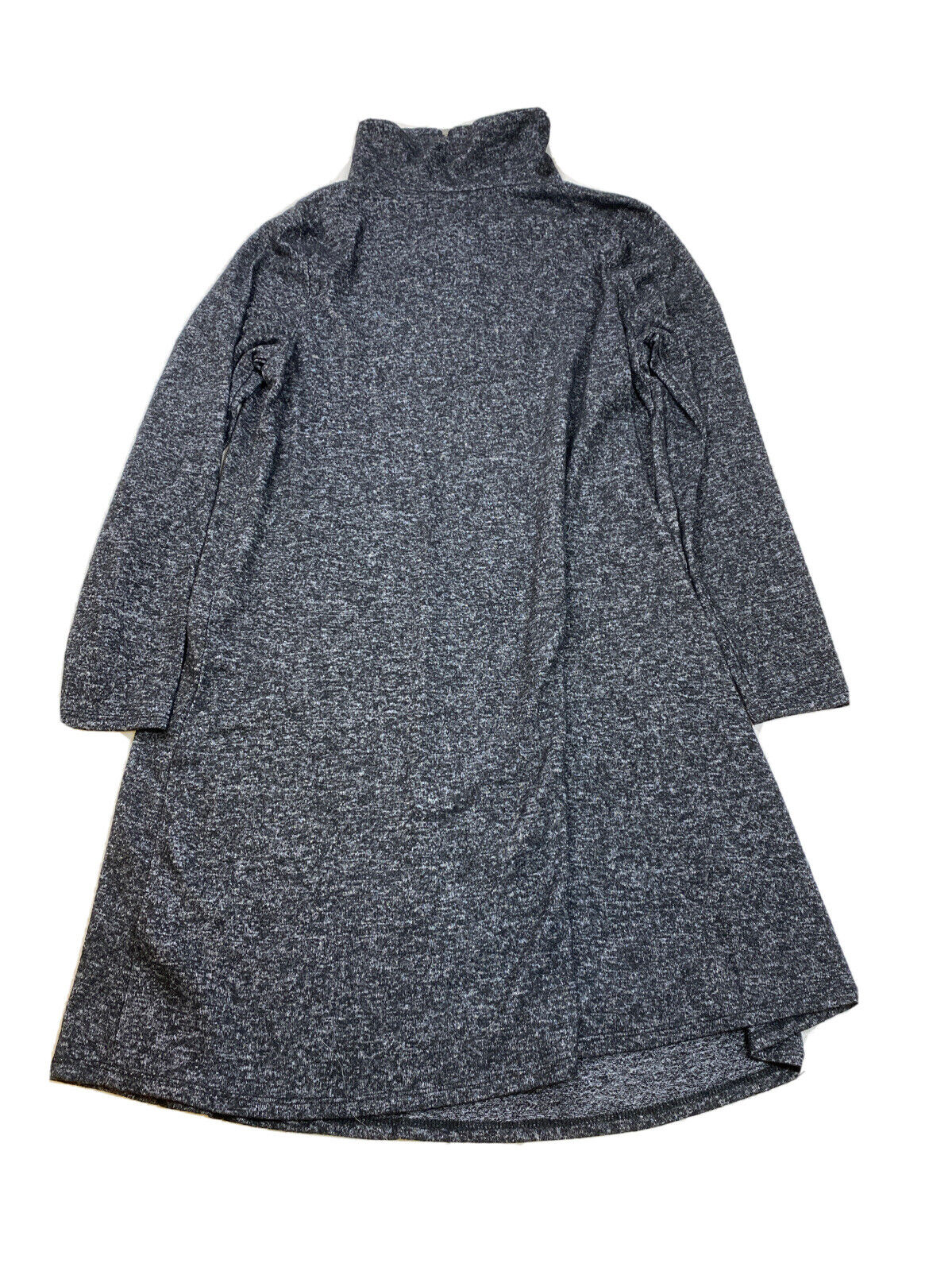 NUEVO Ab Studio Vestido tipo suéter negro de manga larga con cremallera de 1/4 para mujer - M