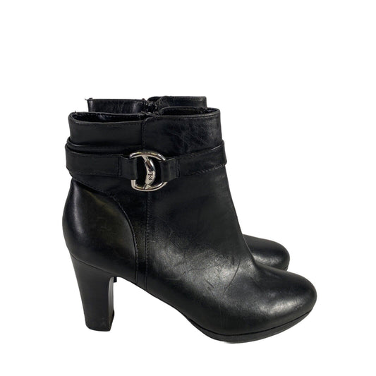 Ralph Lauren Women's Black Leather Mandy Heeled Boots - 8 B