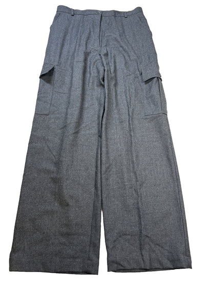 NUEVO Pantalón de vestir tipo cargo de lana gris de Bloomingdales para mujer - 14
