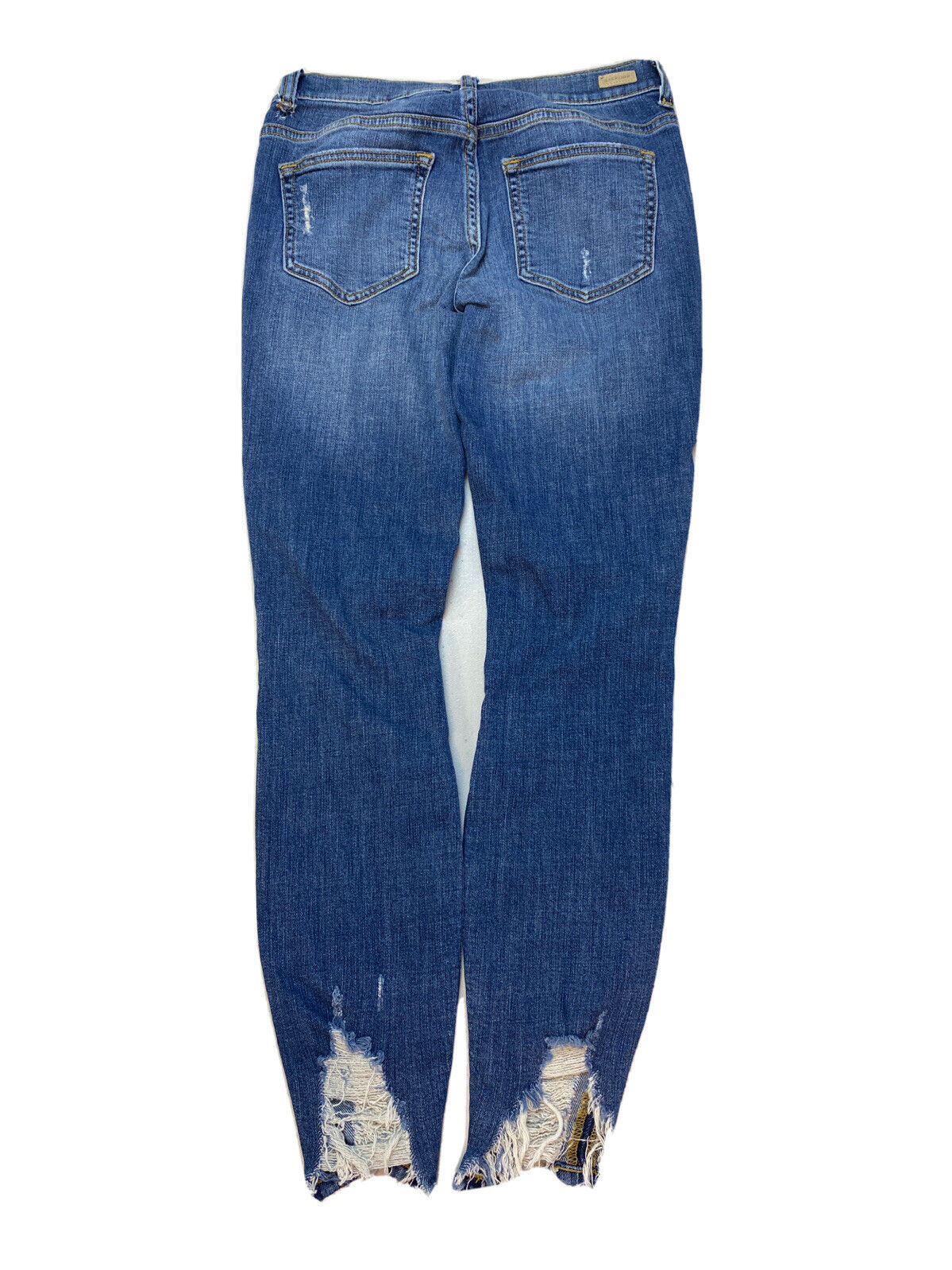 Sneak Peak Women's Medium Wash Distressed Mid Rise Skinny Jeans Sz 3