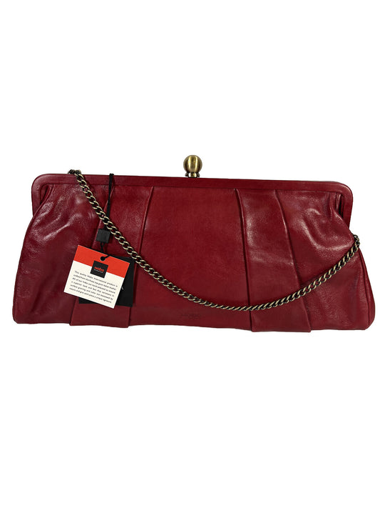 NEW Hobo International Women's Red Leather Heidi Large Clutch Bag