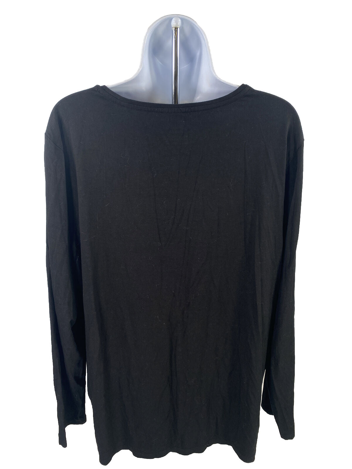 Chico's Camiseta negra de manga larga para mujer - 3/US XL