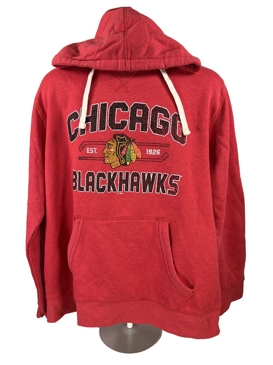 NHL Men's Red Chicago Blackhawks Hockey Pullover Sweatshirt - XL