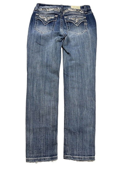 Miss Me Jeans de mezclilla ajustados con tobillo con curvas y lavado claro para mujer - 28