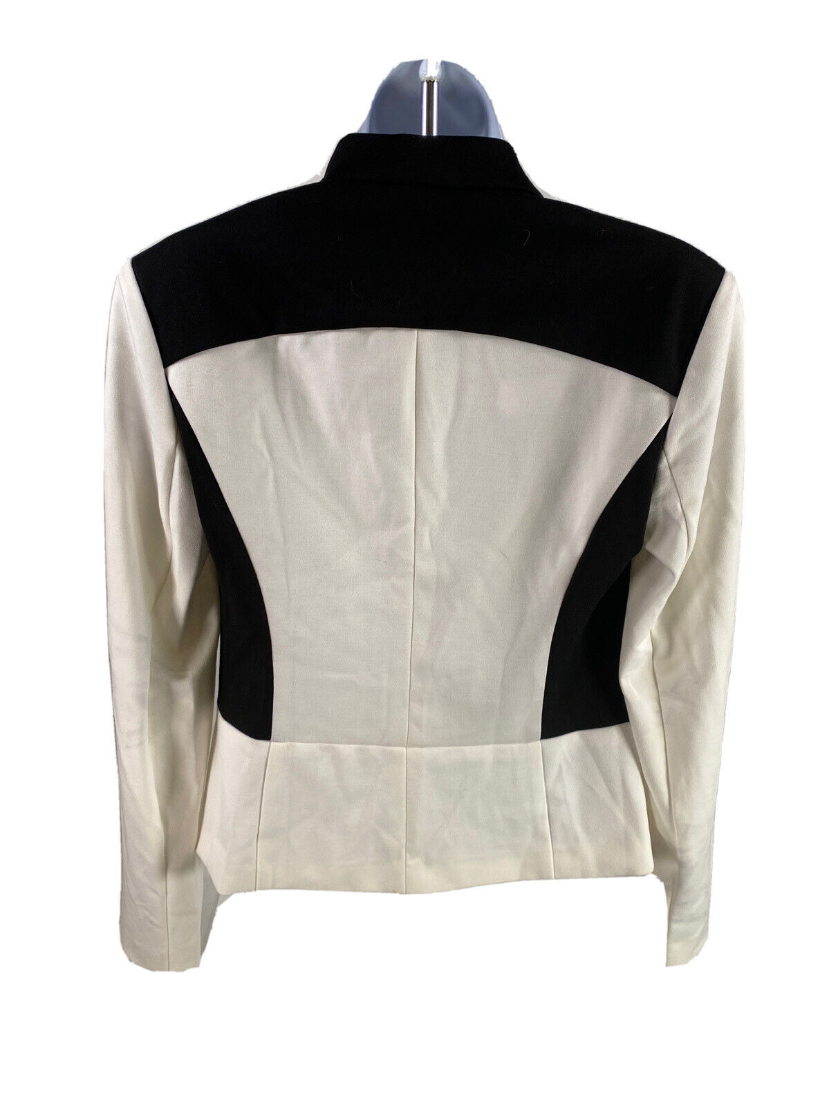 NEW Anne Klein Women's White/Black Lily White Full Zip Blazer Jacket - S