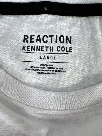 NUEVA camiseta de manga larga blanca Eco T de Kennth Cole para hombre - L