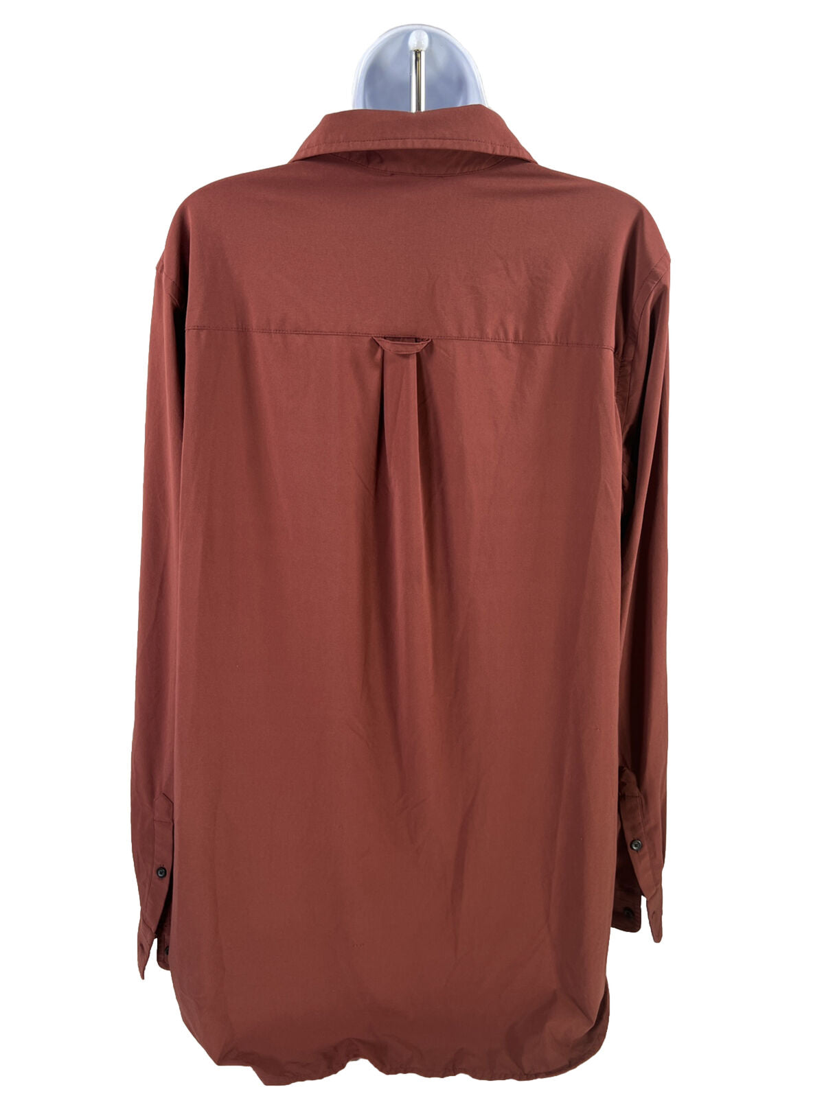 Duluth Trading Co Camisa larga con botones Flexcellence roja para mujer - L