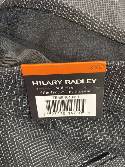 NEW Hilary Radley Women's Black/White Slim Leg Pull On Dress Pants - XXL
