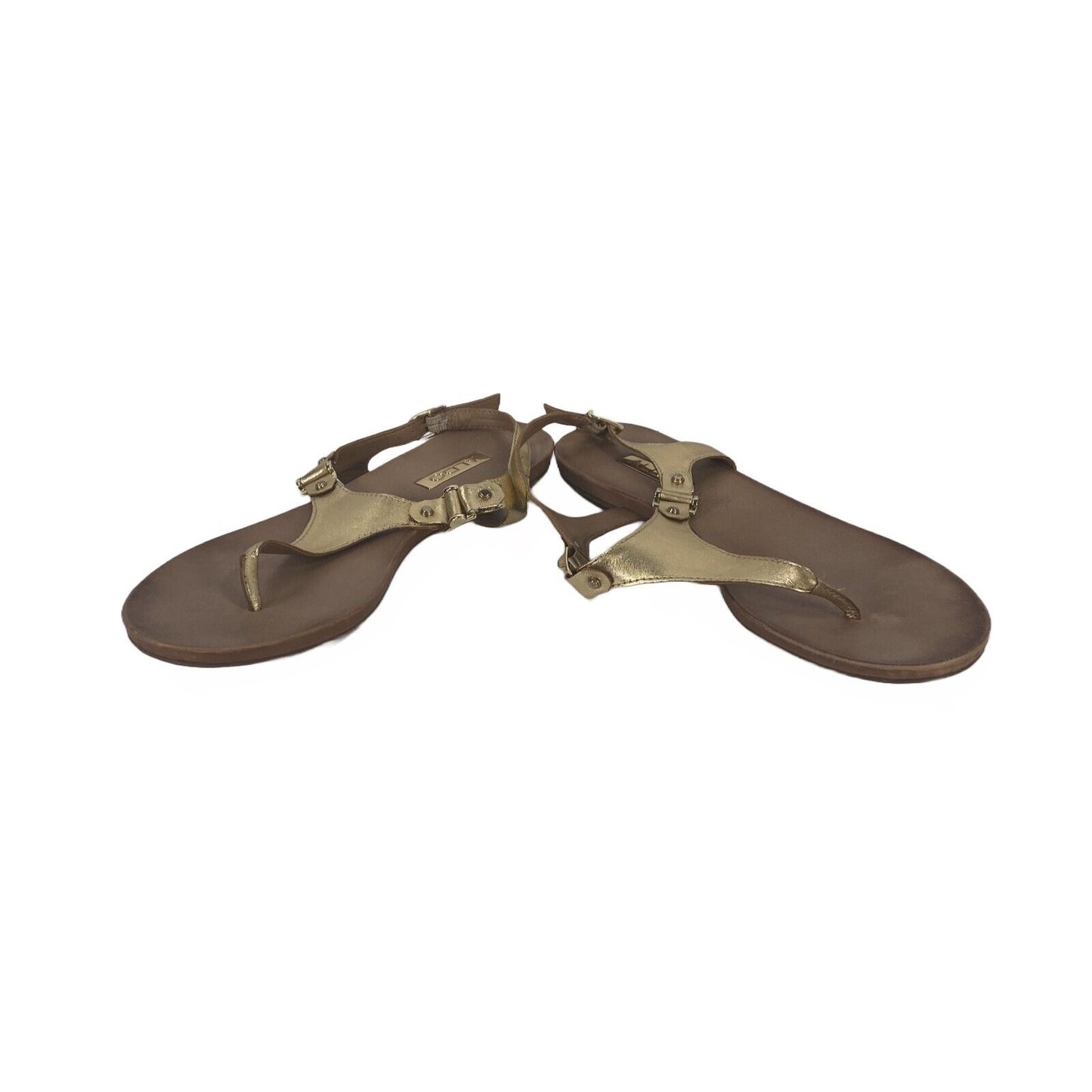 Aldo Women's Gold Leather Slingback Thong Sandals - 7.5