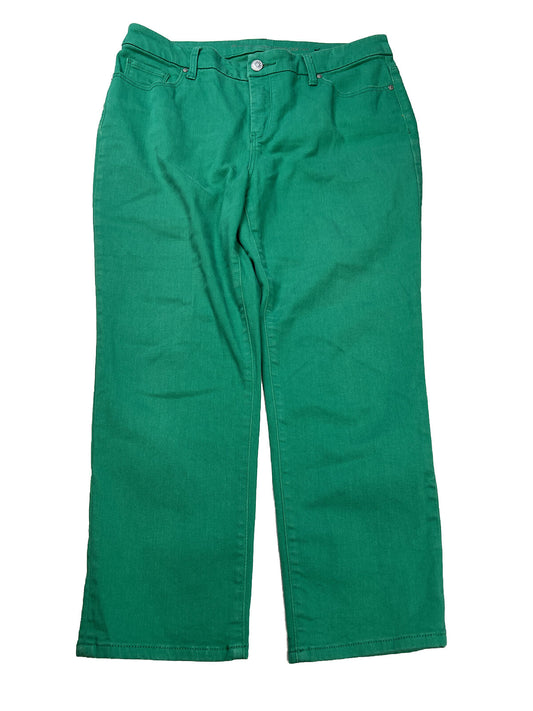 Chico's Women's Green Girlfriend Crop Stretch Jeans - Petite 1.4/US 10