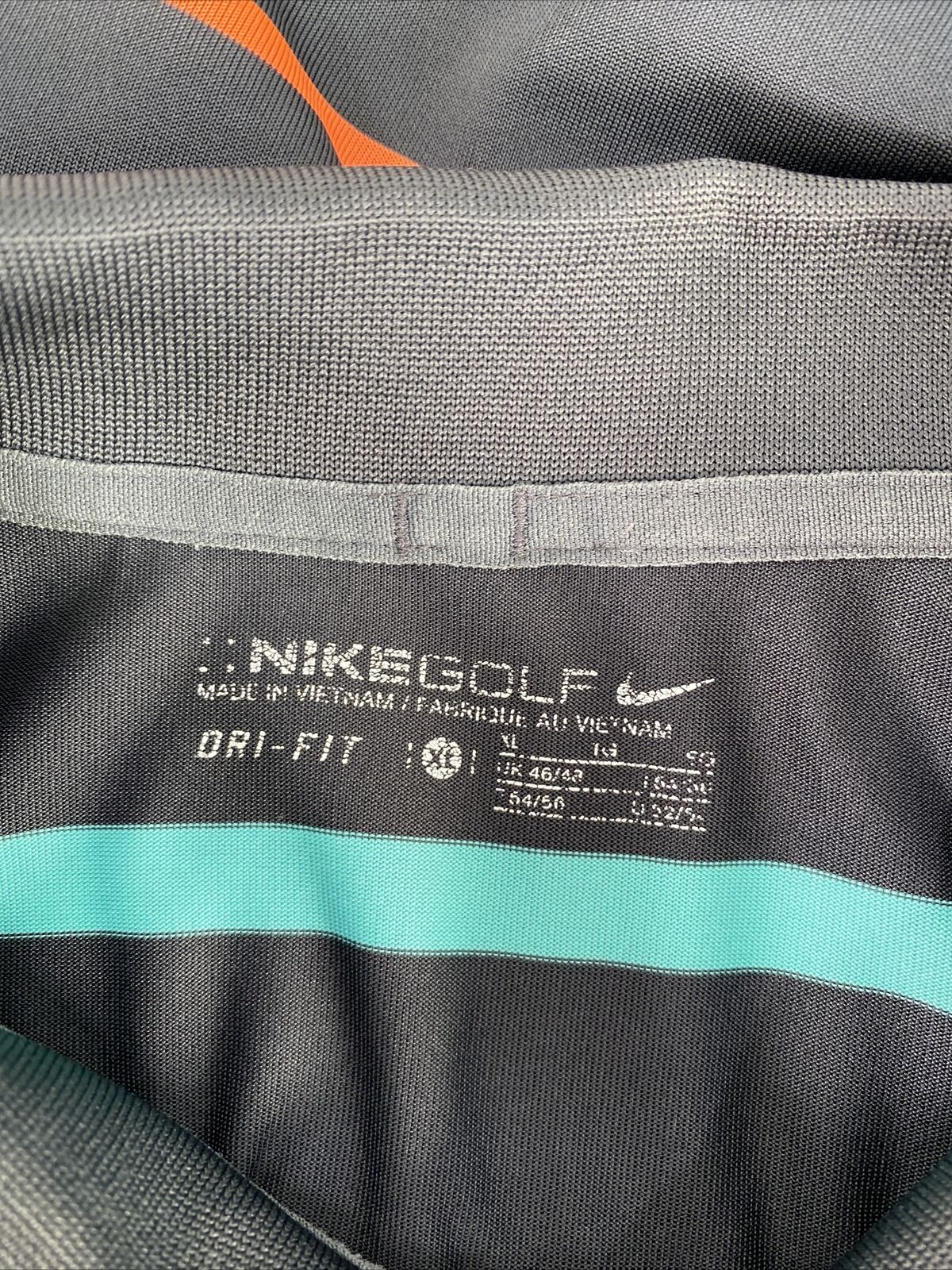 Nike Men's Gray Striped Short Sleeve Activewear Golf Polo - XL