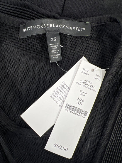 NUEVO Blusa peplum sin mangas negra para mujer White House Black Market - XS