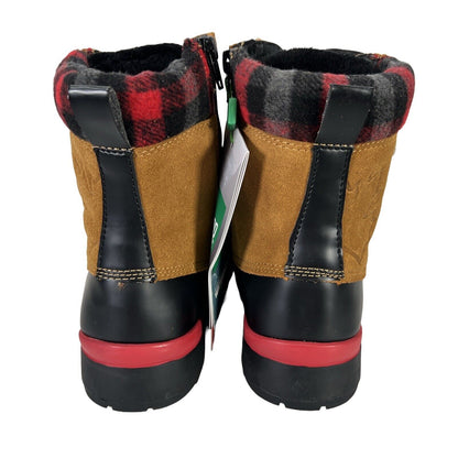 NEW Cougar Women's Red Plaid Waterproof Totem Duck Boots - 6